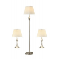 Coaster Furniture 901235 3-piece Slender Lamp Set Brushed Nickel